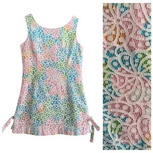 Lilly Pulitzer Colorful Floral Salisbury Lace Classic Shift Dress 6
